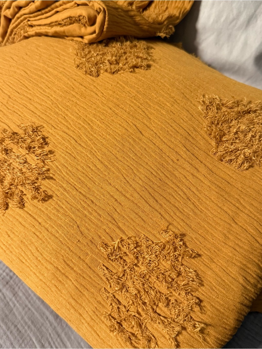 Threshold King Size Duvet Cover Mustard Yellow Textured